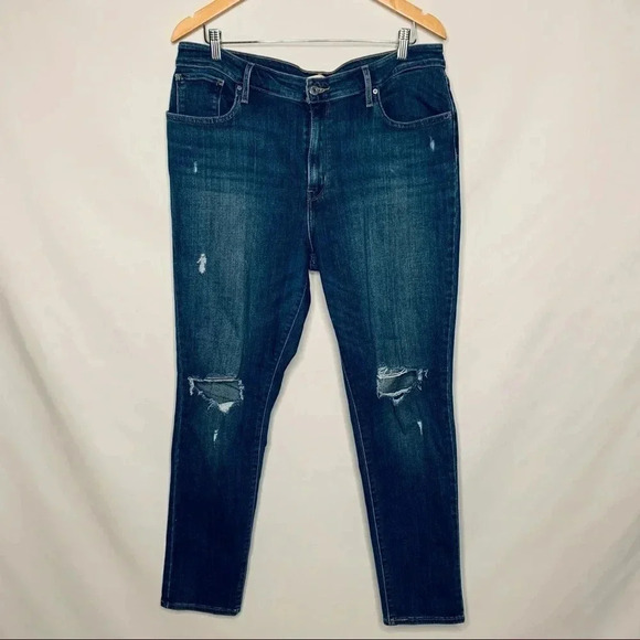 Levi’s 721 High Rise Skinny Destroyed Jeans Size 34 - Picture 5 of 12